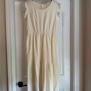 Indigo Rein Cream Textured Midi Dress